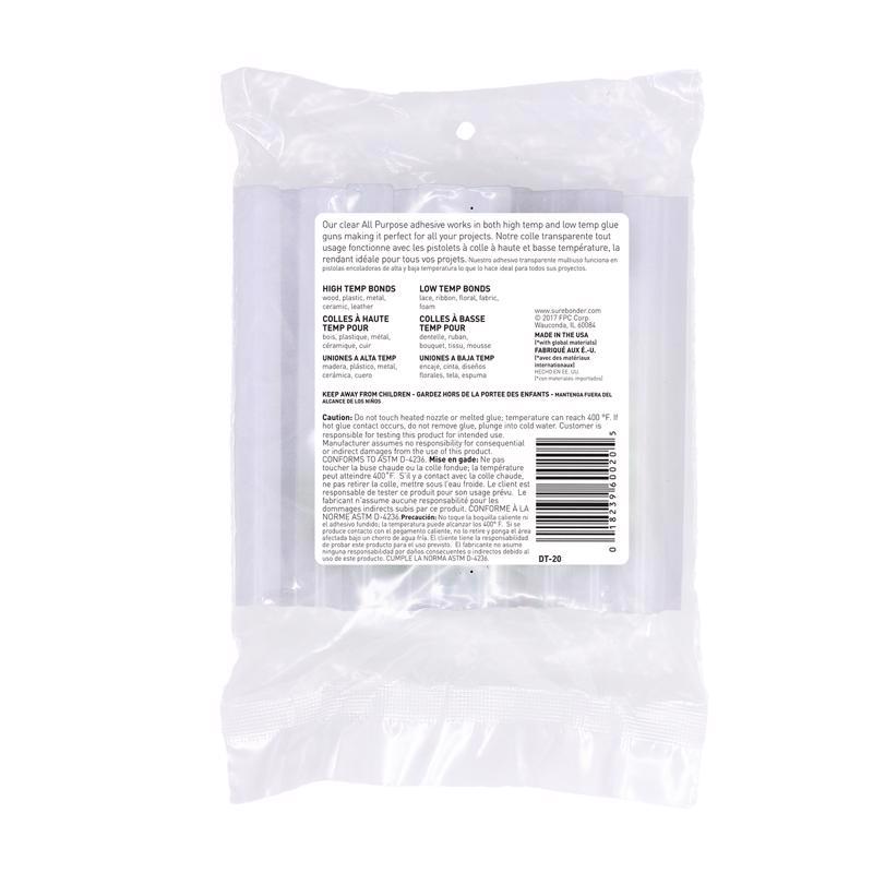 Surebonder Clear Stik 0.43 in. D X 4 in. L All Purpose Glue Sticks Clear 20 pk