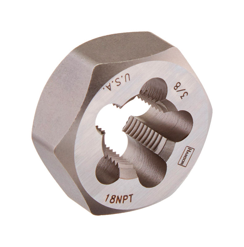 Irwin Hanson Carbon Steel SAE Hexagon Die 3/8 in. 3/8-18
