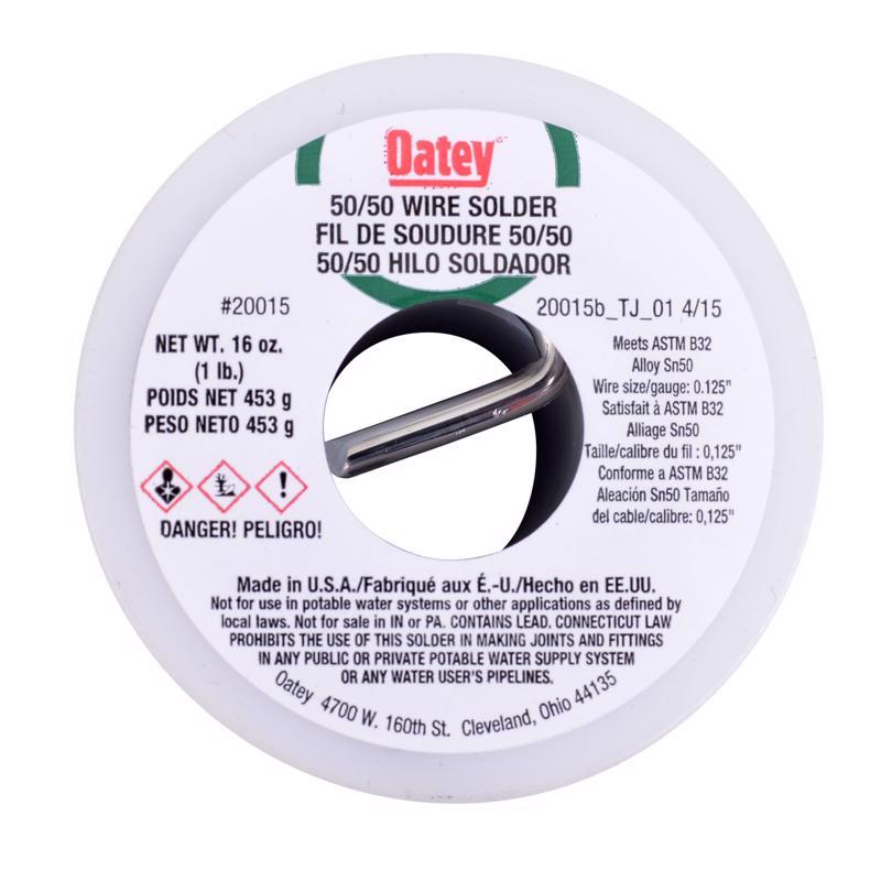 Oatey 16 oz Solid Wire Solder 0.125 in. D Tin/Lead 50/50