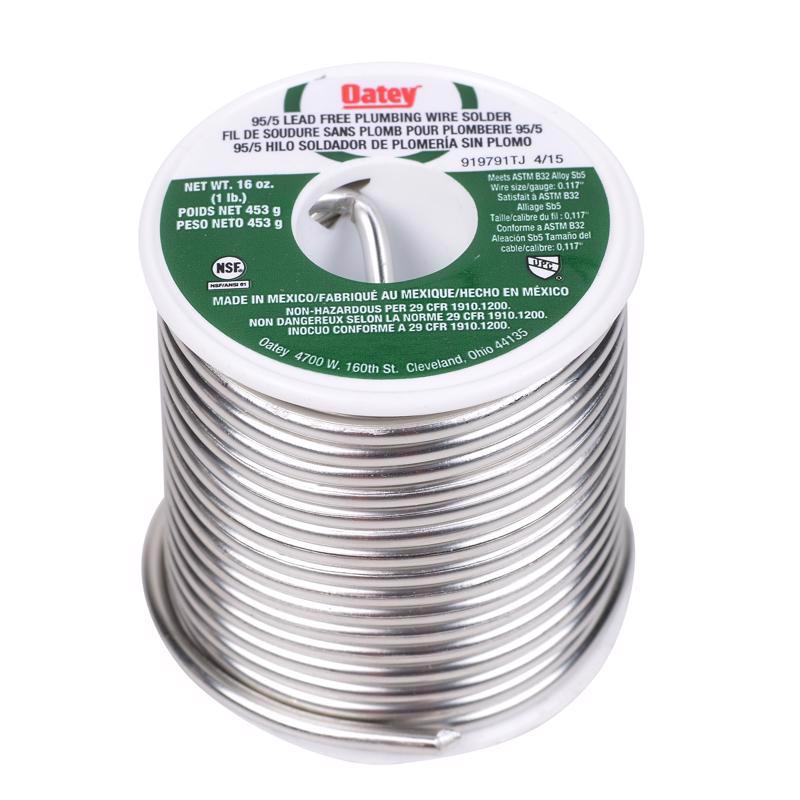 Oatey 16 oz Lead-Free Plumbing Wire Solder 0.117 in. D Tin/Antimony 95/5