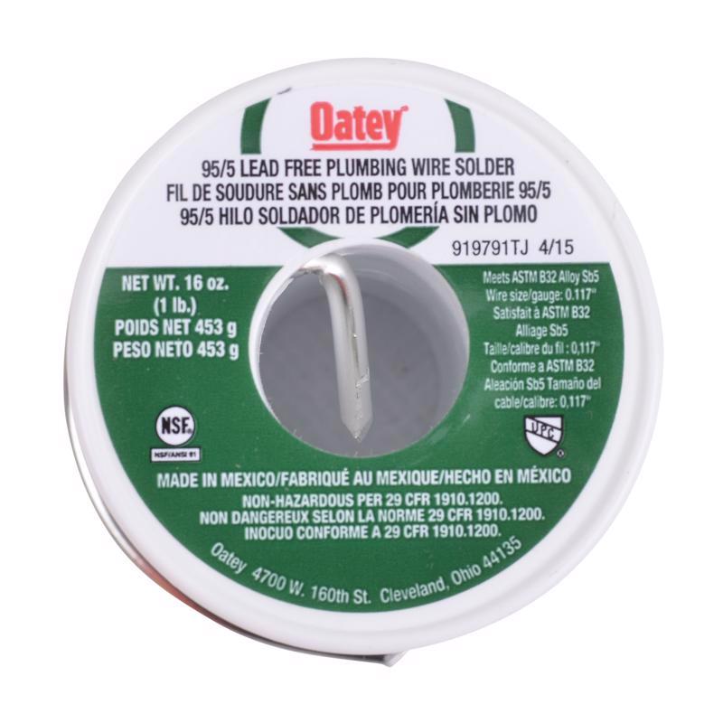 Oatey 16 oz Lead-Free Plumbing Wire Solder 0.117 in. D Tin/Antimony 95/5