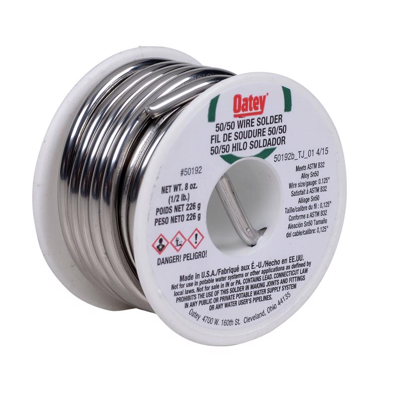 Oatey 8 oz Solid Wire Solder 0.125 in. D Tin/Lead 50/50