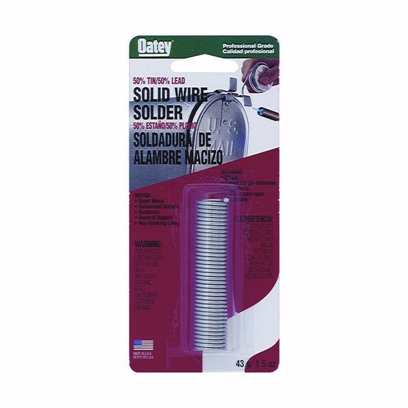 Oatey 1.5 oz Solid Wire Solder 0.75 in. D Tin/Lead 50/50