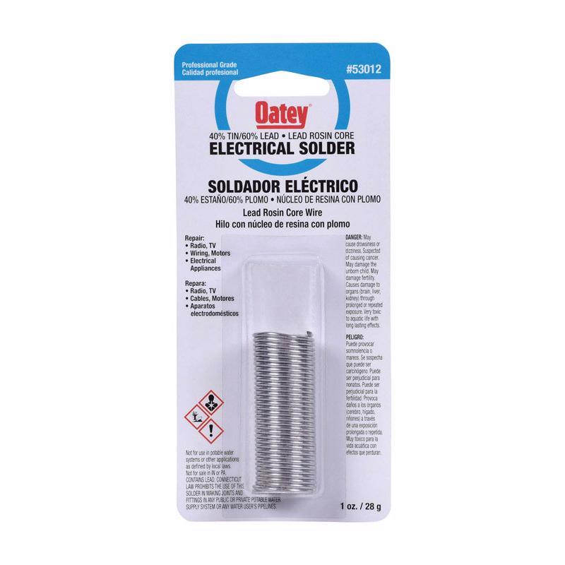 Oatey 1 oz Acid Core Wire Solder 0.063 in. D Tin/Lead 40/60