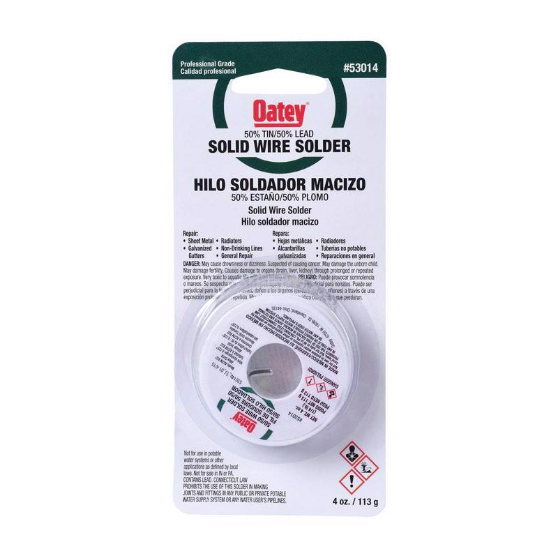 Oatey 4 oz Solid Wire Solder 0.125 in. D Tin/Lead 50/50