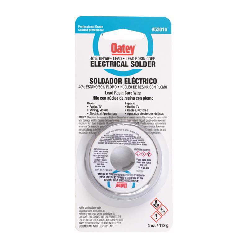 Oatey 4 oz Rosin Core Solder Wire 0.063 in. D Tin/Lead 40/60