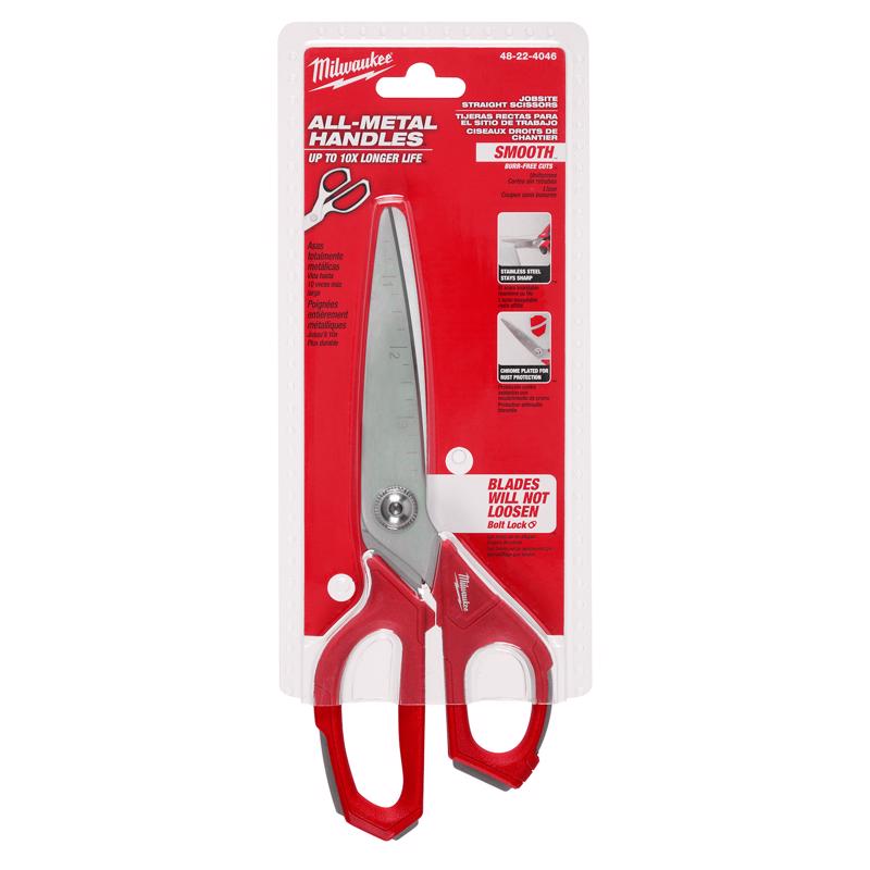 Milwaukee 9 in. Iron Carbide Smooth Straight Jobsite Scissors