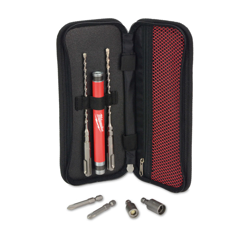 Milwaukee Tapcon Carbide Tipped SDS-plus Screw Installation Kit SDS-Plus Shank 7 pc