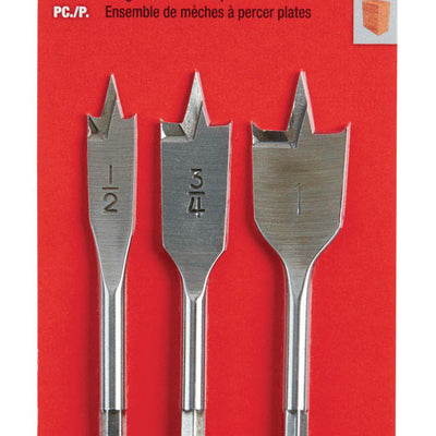 Milwaukee 4.5 in. L Flat Boring Auger Bit Set Carbon Steel 3 pc