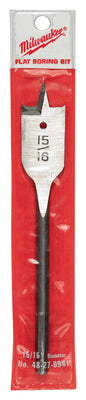 Milwaukee 15/16 in. D X 6 in. L Flat Boring Auger Bit Carbon Steel 1 pc