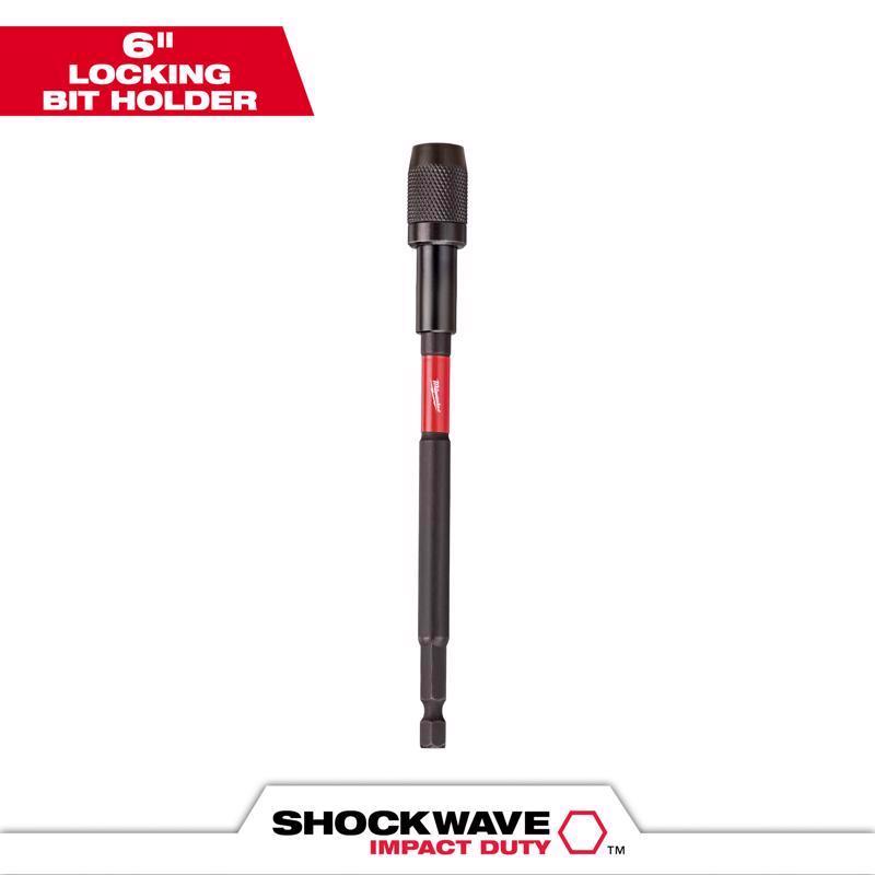 Milwaukee Shockwave 6 in. Alloy Steel Impact Magnetic Locking Bit Holder 1/4 in. Hex Shank