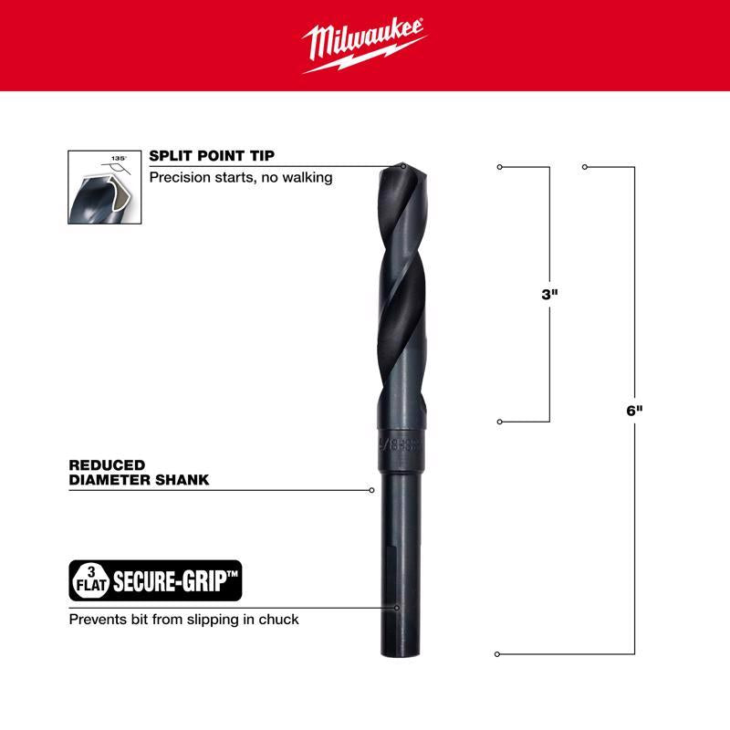 Milwaukee Thunderbolt 5/8 in. X 6 in. L Drill Bit 3-Flat Shank