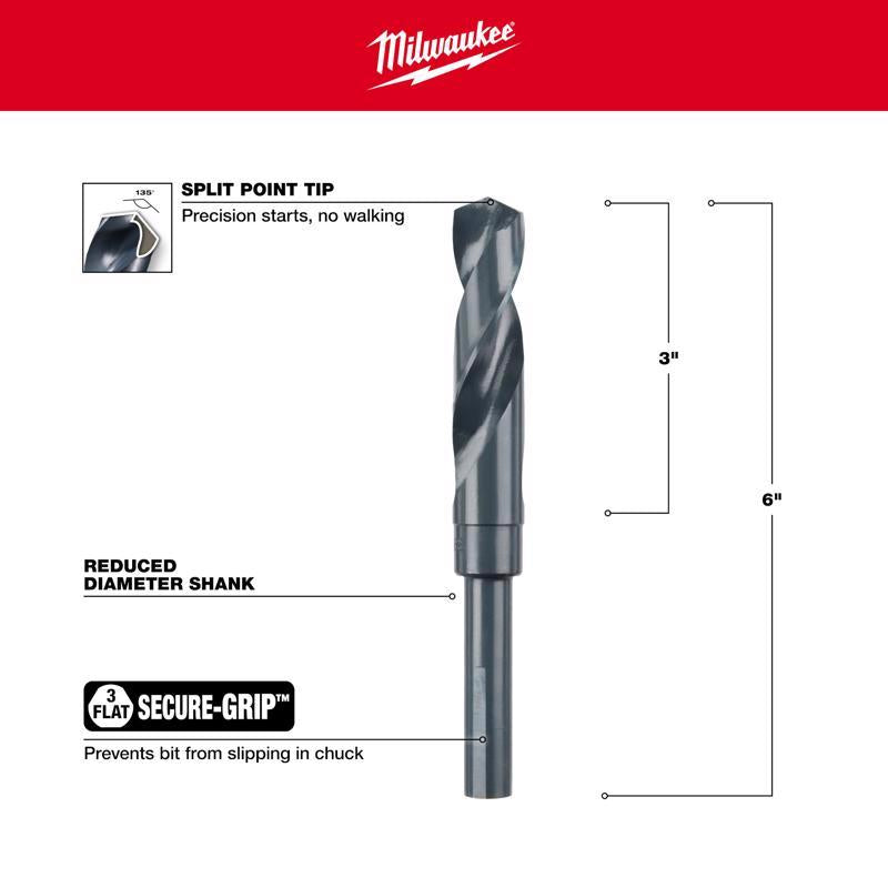 Milwaukee Thunderbolt 3/4 in. X 6 in. L Drill Bit 3-Flat Shank