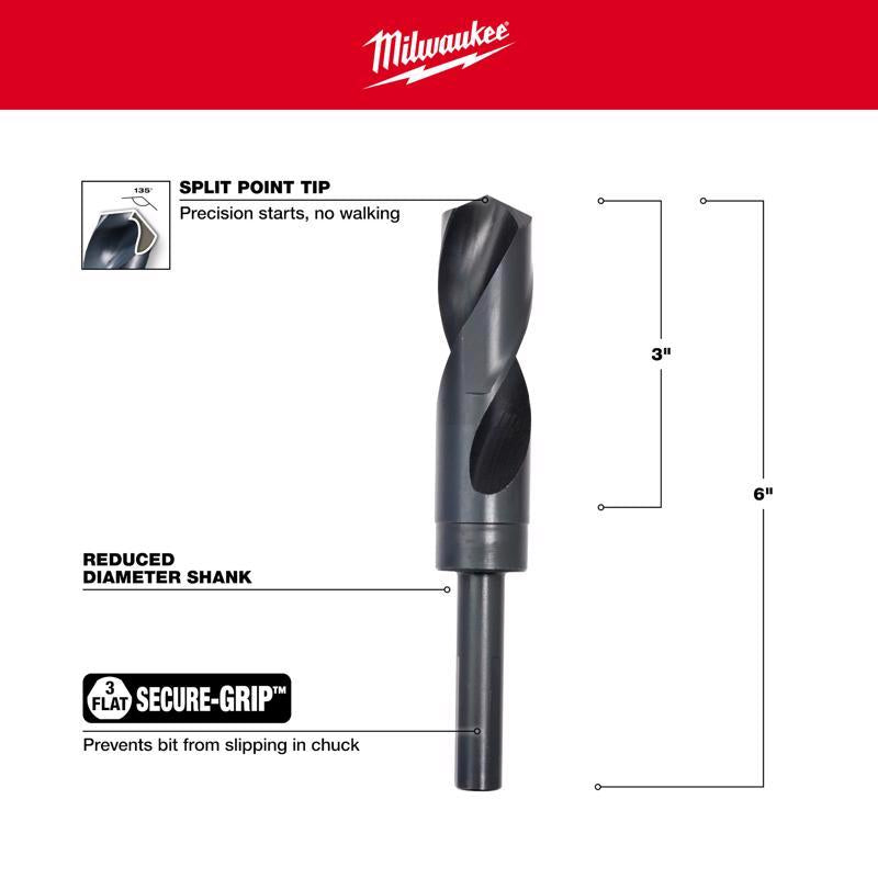 Milwaukee Thunderbolt 1 in. X 6 in. L Drill Bit 3-Flat Shank