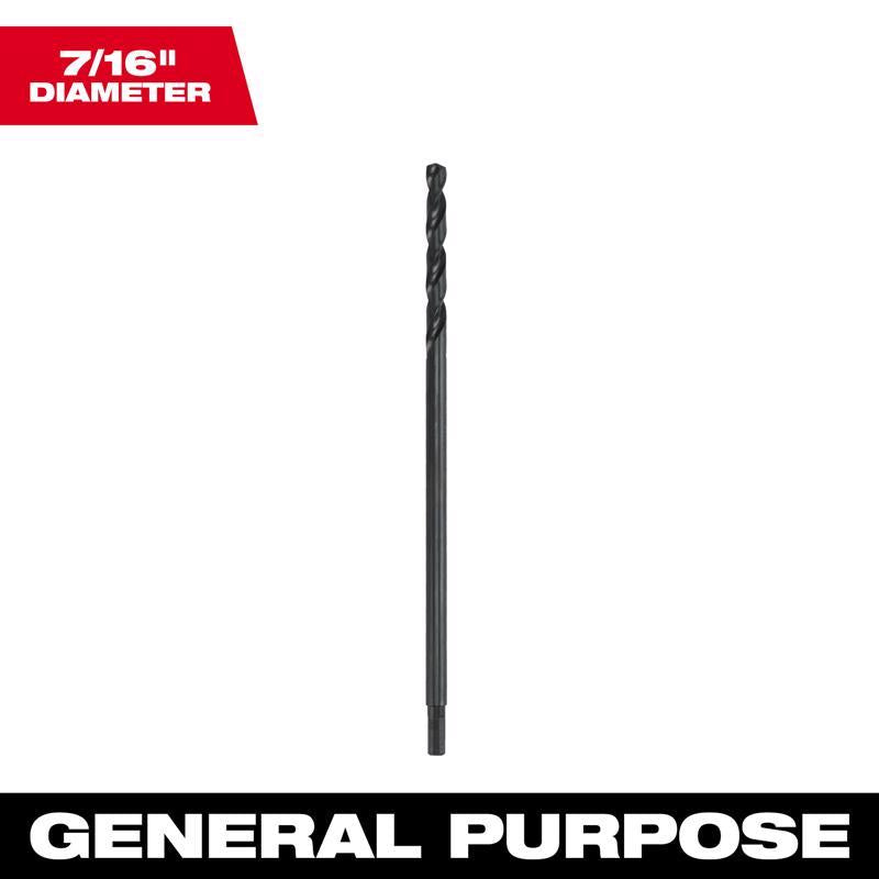 Milwaukee 7/16 in. X 12 in. L Aircraft Length Drill Bit 3-Flat Shank