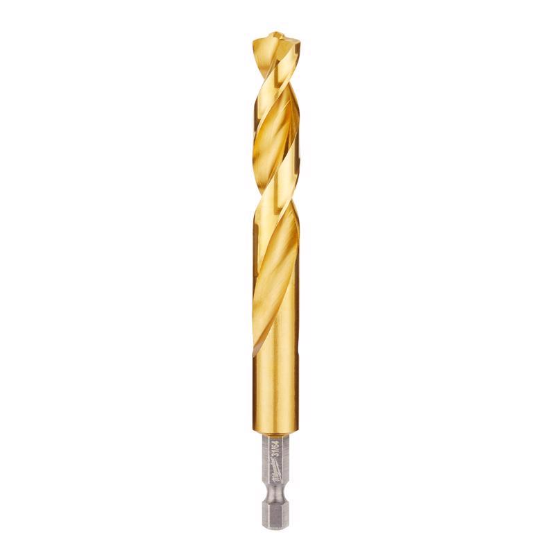 Milwaukee Shockwave 31/64 in. Titanium Red Helix Drill Bit Hex Shank
