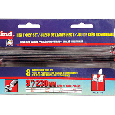 Eklind 3/32 to 1/4 in. SAE T-Handle Hex Key Set 8 pc