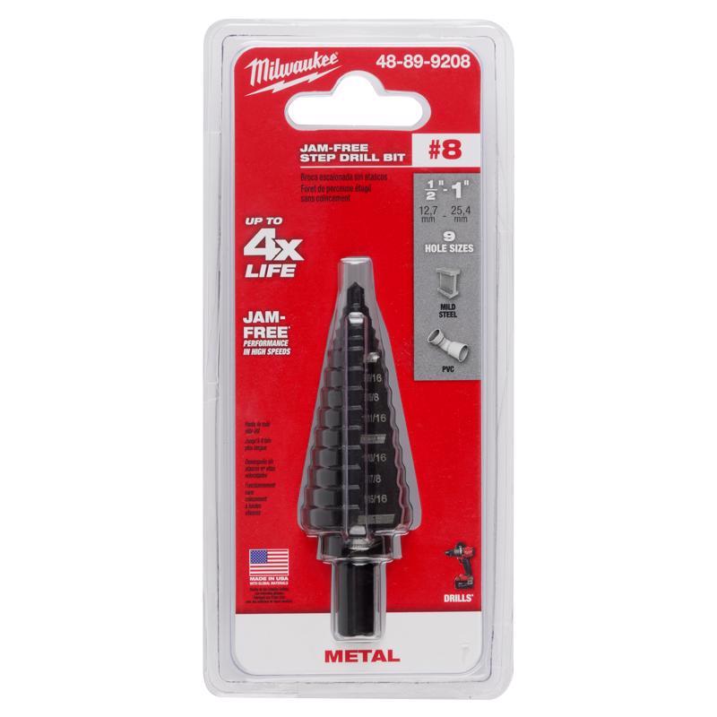 Milwaukee #8 X 6 in. L Step Drill Bit 3-Flat Shank