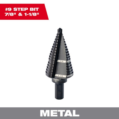 Milwaukee #9 in. X 6 in. L Step Drill Bit 3-Flat Shank
