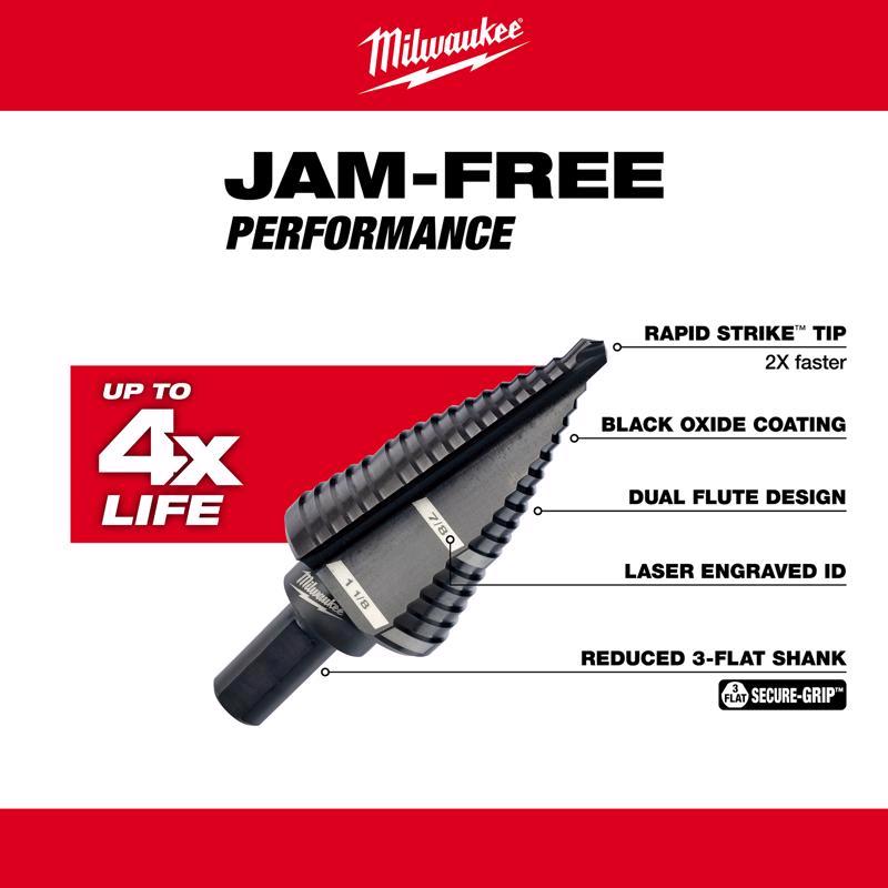 Milwaukee #9 in. X 6 in. L Step Drill Bit 3-Flat Shank