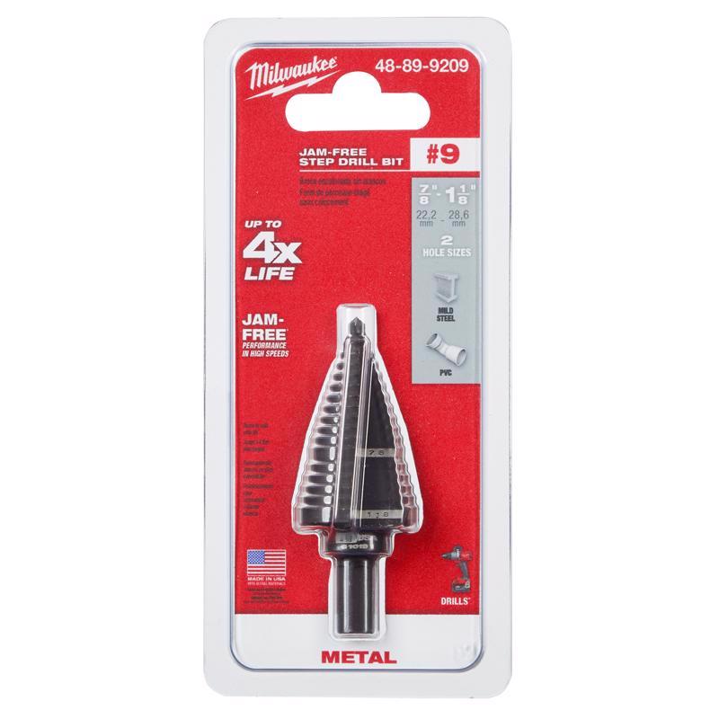 Milwaukee #9 in. X 6 in. L Step Drill Bit 3-Flat Shank