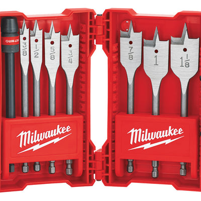 Milwaukee Quik-Lok 6 in. L Flat Boring Auger Bit Set Carbon Steel 8 pc