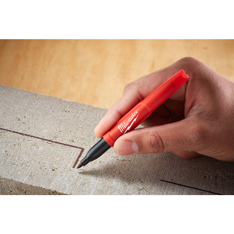 Milwaukee INKZALL Black Fine Tip Jobsite Marker 4 pk
