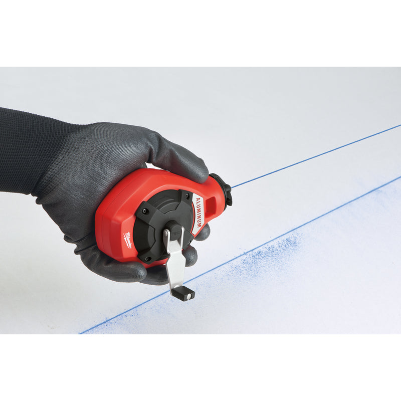 Milwaukee Precision Chalk Line Reel 100 ft. Red/White Fine Line