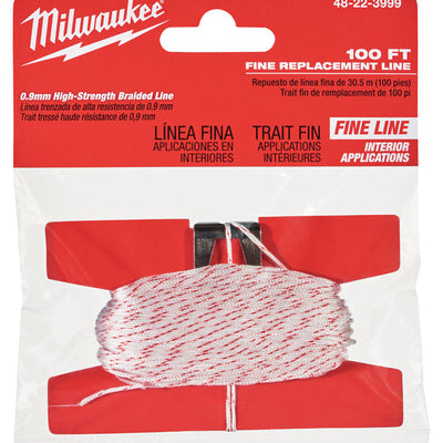 Milwaukee Fine Replacement Chalk String 100 ft. Red/White Fine Line