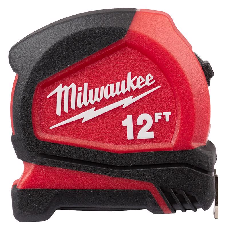 Milwaukee 12 ft. L X 1.32 in. W Compact Tape Measure