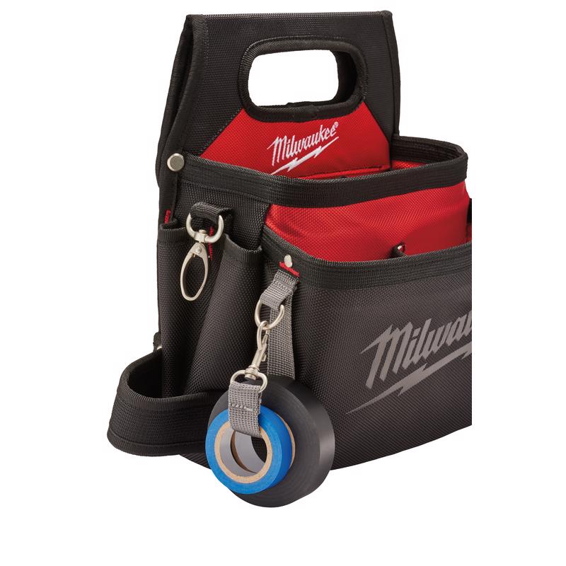 Milwaukee Ballistic Nylon Electrician's Pouch 15 pocket Black/Red