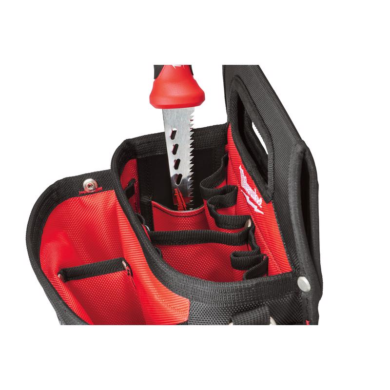 Milwaukee Ballistic Nylon Electrician's Pouch 15 pocket Black/Red