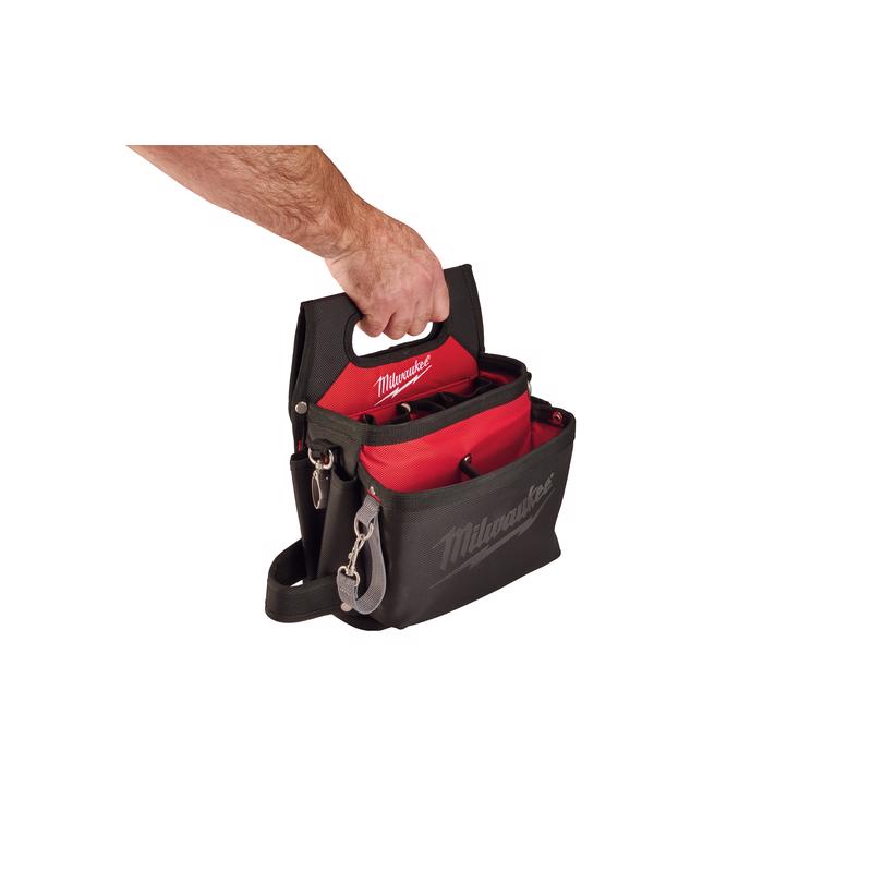 Milwaukee Ballistic Nylon Electrician's Pouch 15 pocket Black/Red