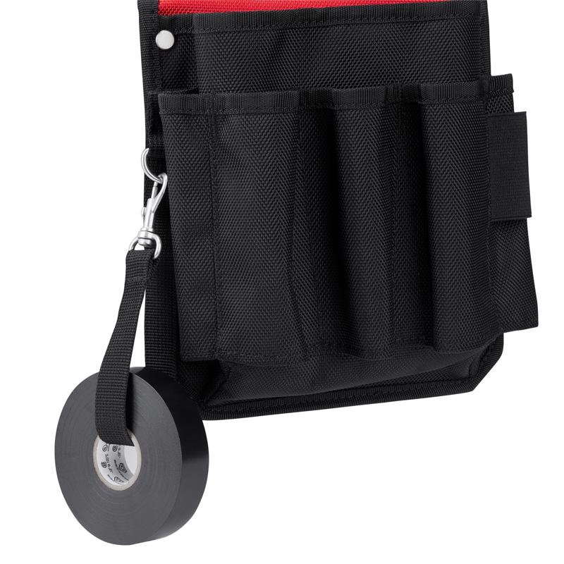 Milwaukee 6.7 in. W X 10.75 in. H Ballistic Nylon Utility Pouch 9 pocket Black/Red