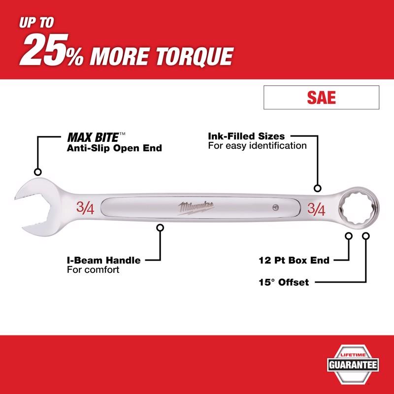 Milwaukee Max Bite SAE Combination Wrench Set 15.04 in. L 15 pc