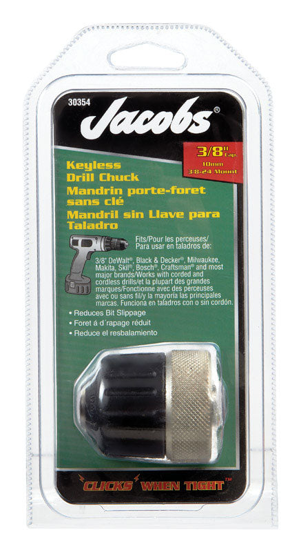 Jacobs 3/8 in. in. Keyless Drill Chuck 3/8 in. 3-Flat Shank