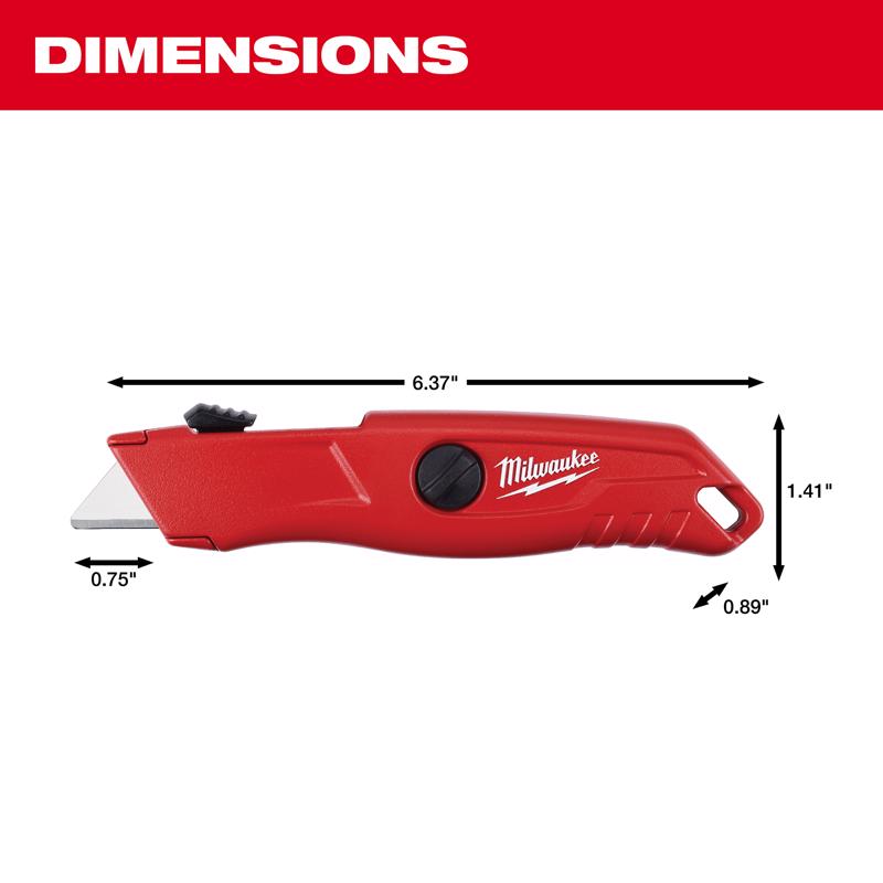 Milwaukee 5-3/4 in. Self-Retracting Safety Knife Red