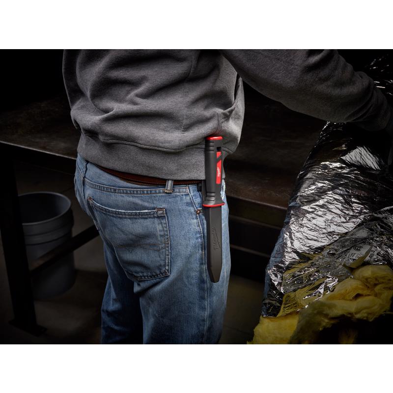 Milwaukee 11 in. Fixed Blade Serrated Duct Knife Red