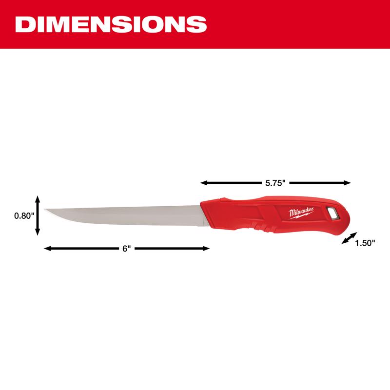 Milwaukee 12 in. Fixed Blade Smooth Insulation Knife Red