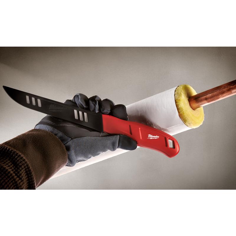 Milwaukee 12 in. Fixed Blade Smooth Insulation Knife Red