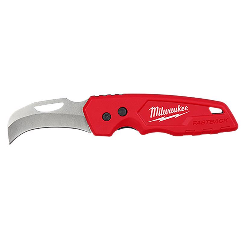 Milwaukee Fastback 7 in. Press and Flip Folding Pocket Knife Red