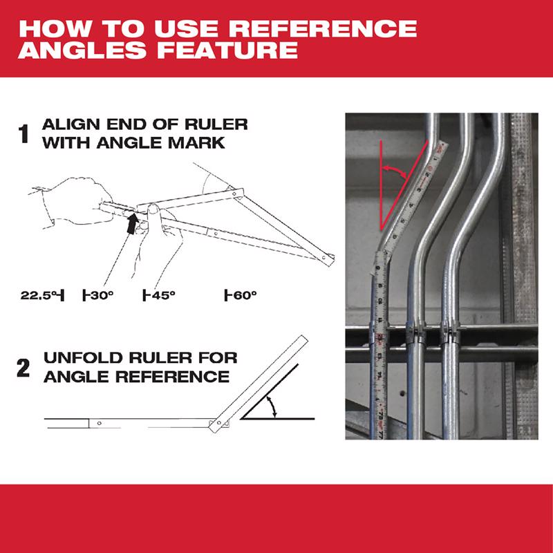Milwaukee 78 in. L X 1-3/8 in. W Plastic Folding Rule SAE