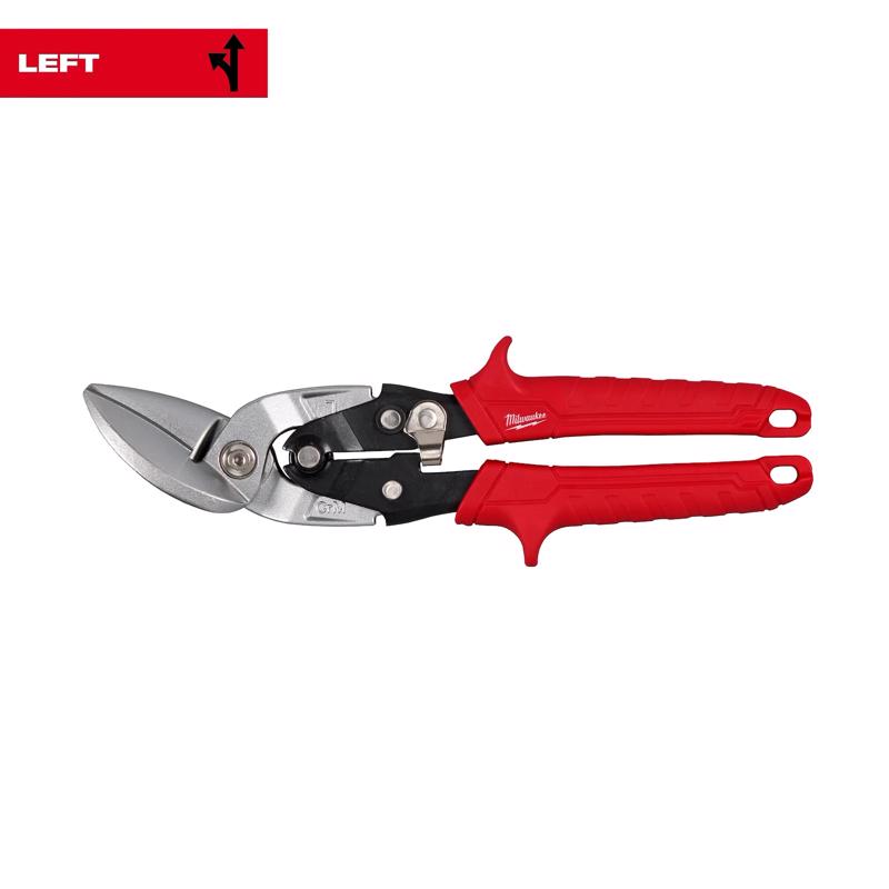 Milwaukee 10 in. Forged Alloy Steel Left Serrated Offset Aviation Snips 22 Ga.