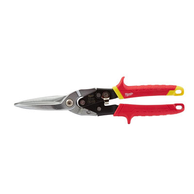 Milwaukee 11.5 in. Forged Alloy Steel Long Serrated Straight Aviation Snips 22 Ga.