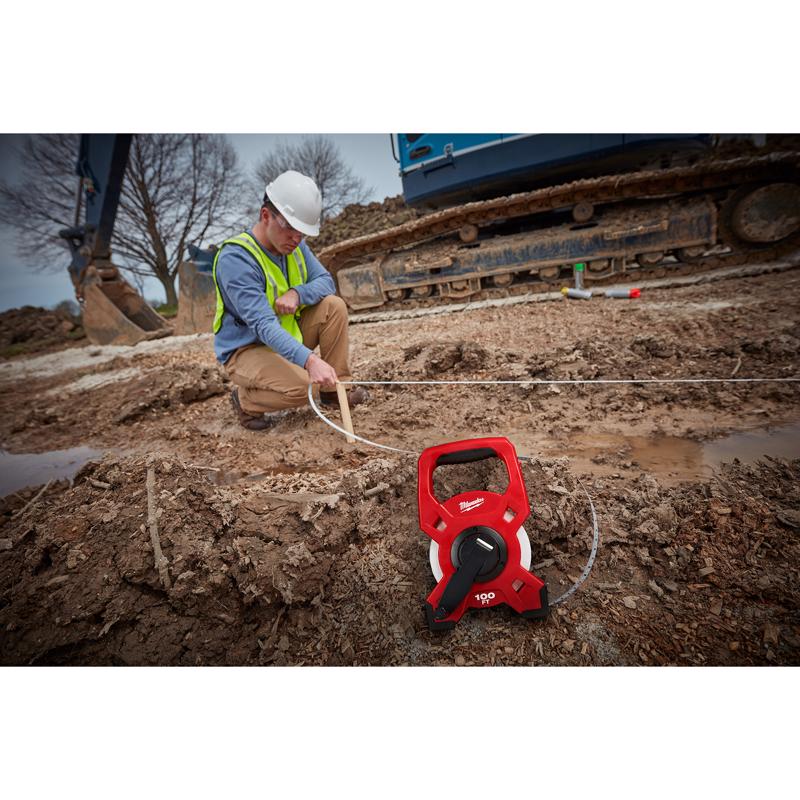 Milwaukee 100 ft. L X 1.75 in. W Open Reel Long Tape Measure