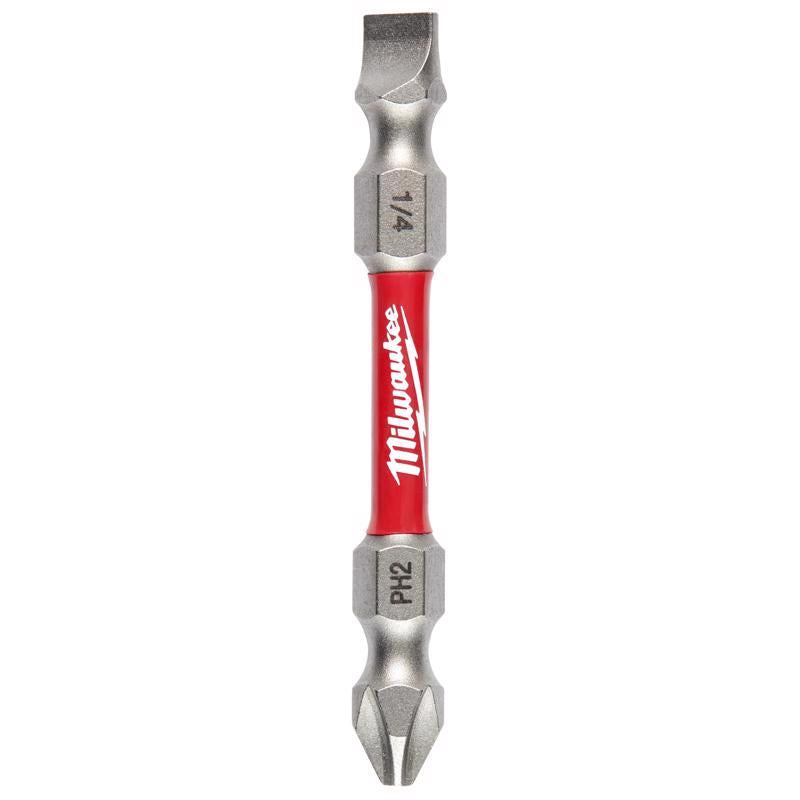 Milwaukee Shockwave Phillips/Slotted PH2/SL1-4 in. X 2-3/8 in. L Impact Double-Ended Power Bit Steel