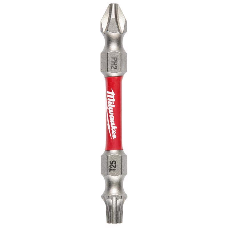 Milwaukee Shockwave Phillips/Torx PH2/T25 X 2-3/8 in. L Impact Double-Ended Power Bit Steel