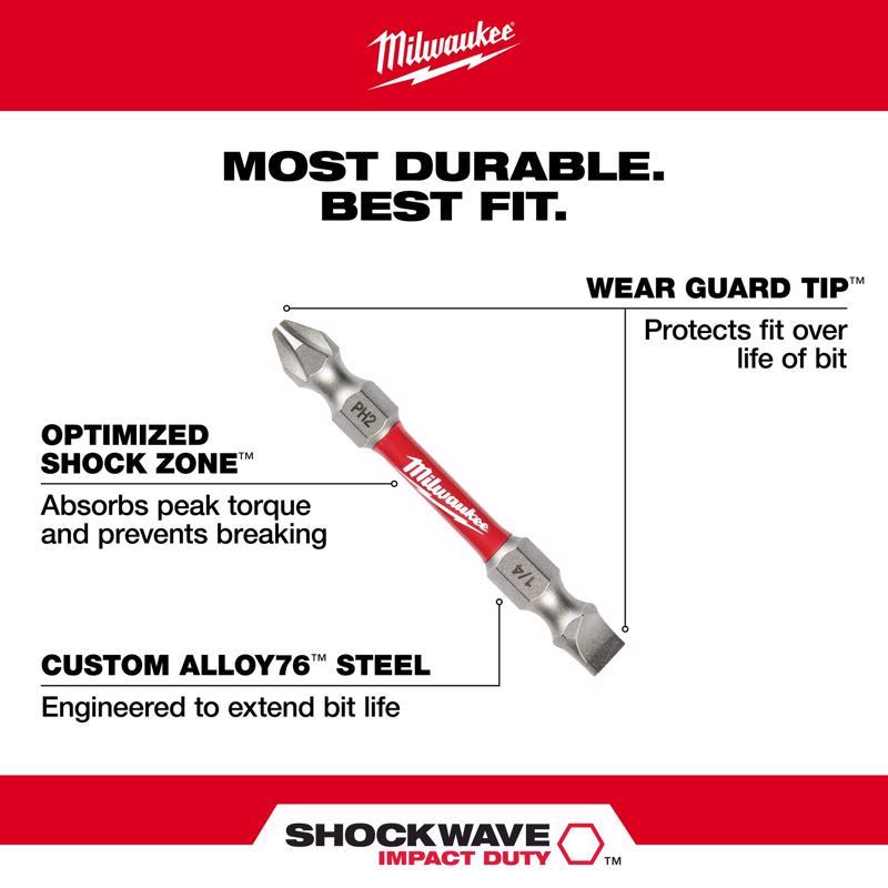 Milwaukee Shockwave Torx T20/T25 X 2-3/8 in. L Impact Double-Ended Power Bit Steel