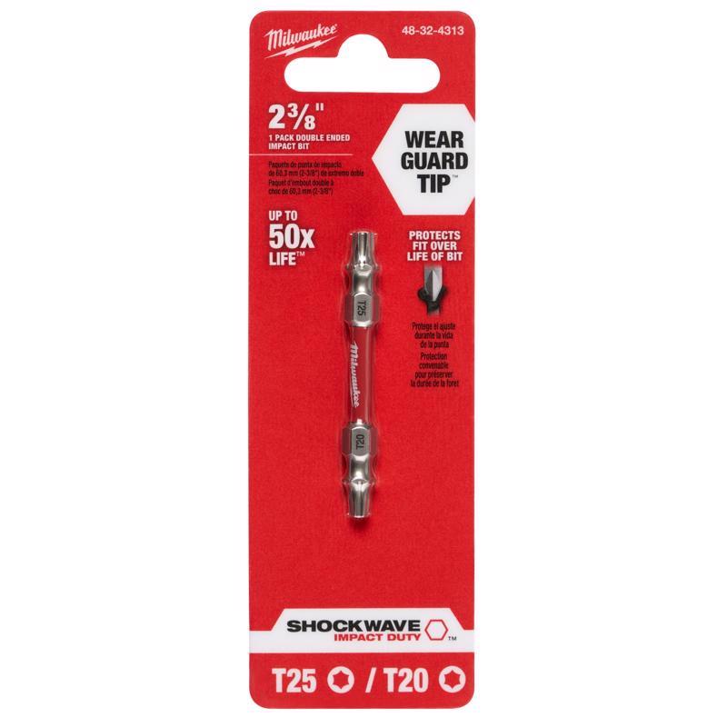 Milwaukee Shockwave Torx T20/T25 X 2-3/8 in. L Impact Double-Ended Power Bit Steel