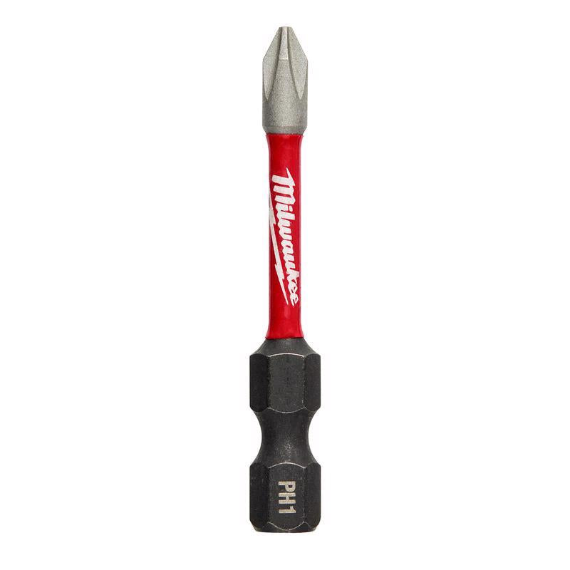 Milwaukee Shockwave Phillips #1 X 2 in. L Impact Power Bit Steel